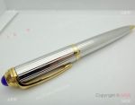 Roadster De Cartier Silver Ballpoint Pen - Gold Clip
